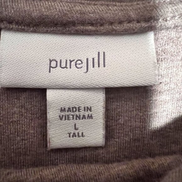 Pure J Jill Dress Cowl Neck Soft Cocoa Long Sleeve Pockets Size Large Tall - Picture 7 of 13